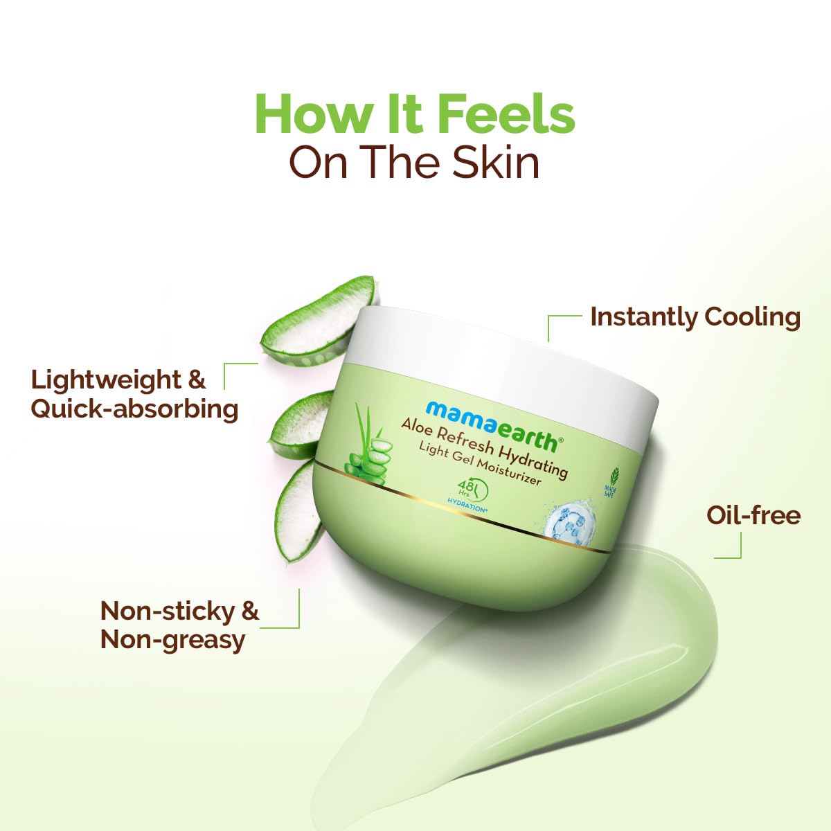 Mamaearth Aloe Refresh Hydrating Light Gel Moisturizer with Aloe Vera & HA 200g | Long-lasting Non-sticky Hydration | Oil-free, Lightweight & Quick-absorbing |Free from Harmful Chemicals |Soothes Skin