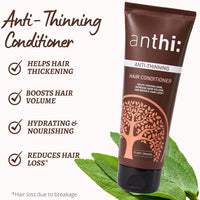 anthi: Anti-Hair Thinning Unscented Conditioner, Hair Thickening And Volume Boosting, Sulphate And Paraben Free, Plant-Origins Conditioner, 100 Ml,1 Count