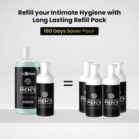 Skin Elements Men's Intimate Wash JUMBO Pack | with Refill | For 180 Days | 420 ml | pH Balanced Hygiene Foaming Wash | Prevents Bad Odor and Irritation| with Tea Tree Oil | Super Saver Pack |