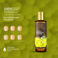 Khadi Natural Amla & Bhringraj Hair Oil | Herbal Oil for Boosting Hair Growth | Non-sticky Hair Oil | Silicone & Mineral Oil Free | Suitable for All Hair Types | Powered Botanics|200ml