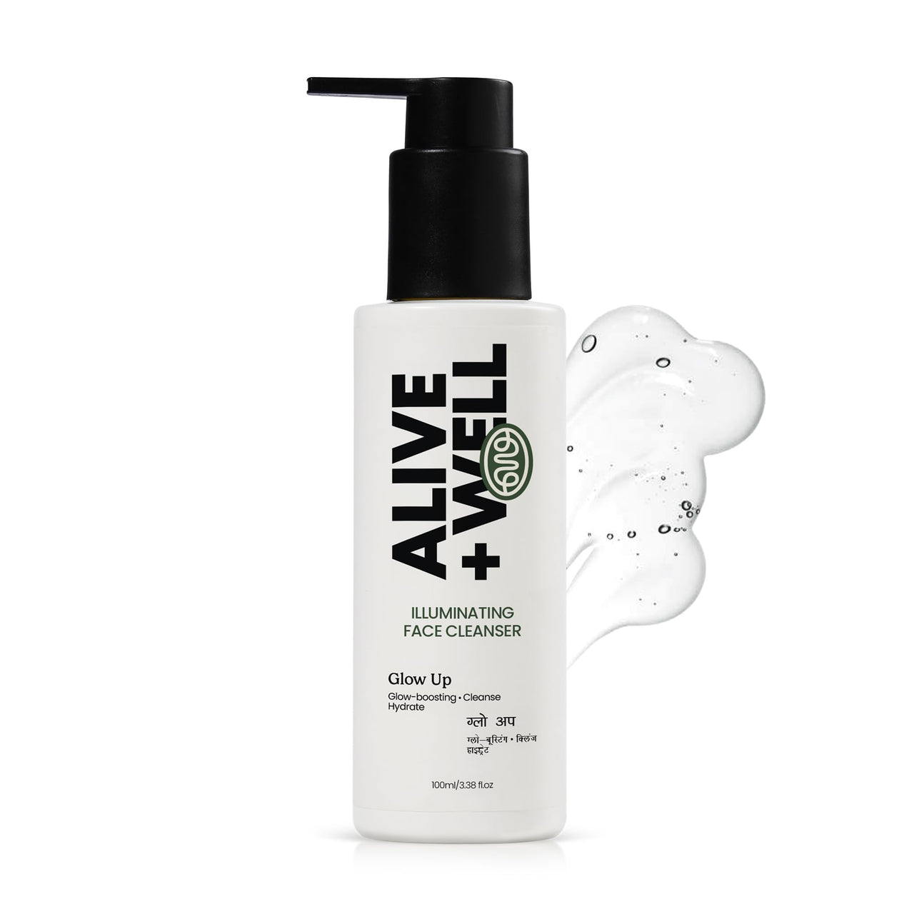 Alive & Well Glow Up Illuminating Facewash, with Pentavitin and Kakadu Plum, Crafted By Dermatologists for 72 Hours Skin Hydration, Reduce Dark Spots and Hyperpigmentation for Men & Women - 100ml