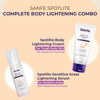 Sanfe Spotlite Body Kit | Lightens Overlooked Areas | Brightens Intimates | Non Toxic | 6 In 1 Glo Cream | Spotlite Serum
