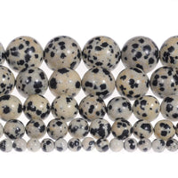 Natural Stone Beads 8mm Dalmatian Beads Gemstone Round Loose Beads Crystal Energy Stone Healing Power for Jewelry Making DIY,1 Strand 15