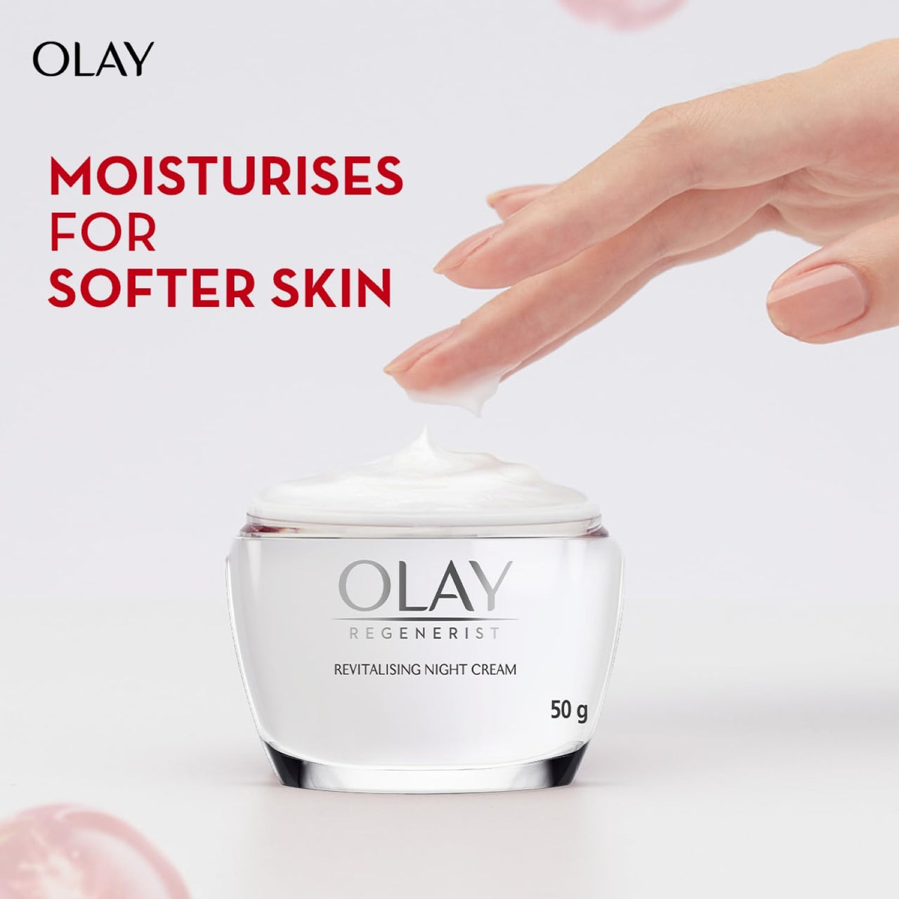 Olay Regenerist Revilatising Night Cream | Hydrated, Plump, Bouncy Skin | With Hyaluronic Acid, Niacinamide and Peptides | Normal, Oily, Dry, Combination Skin | 50g