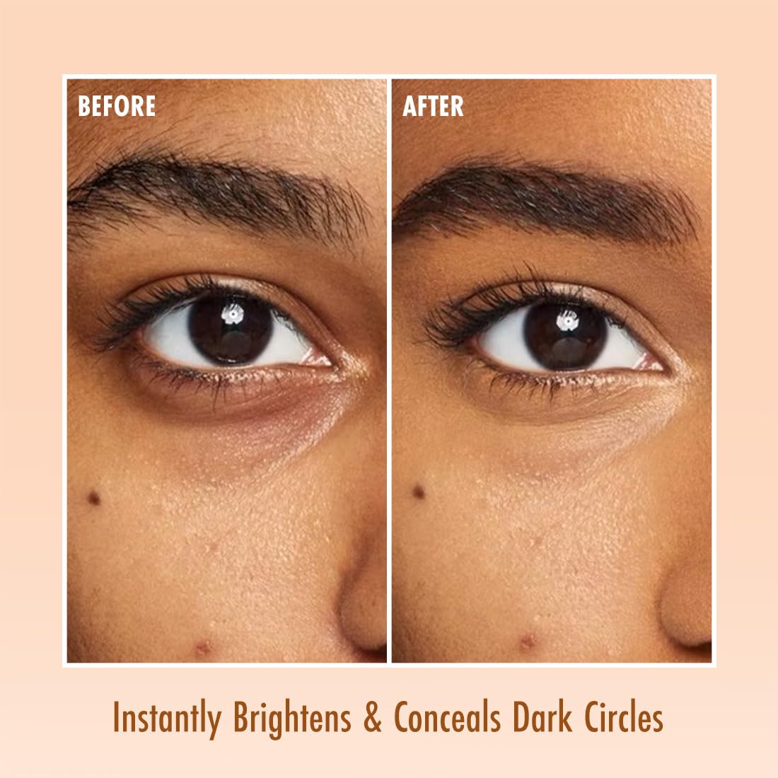 mCaffeine Brightening & Colour Corrector Tinted Under Eye Cream with 2% Vitamin C + Ferulic Acid | SPF 30+ PA++++| Reduces & Conceals Dark Circles | Instantly Brightens | UV Protection | Orange - 15ml