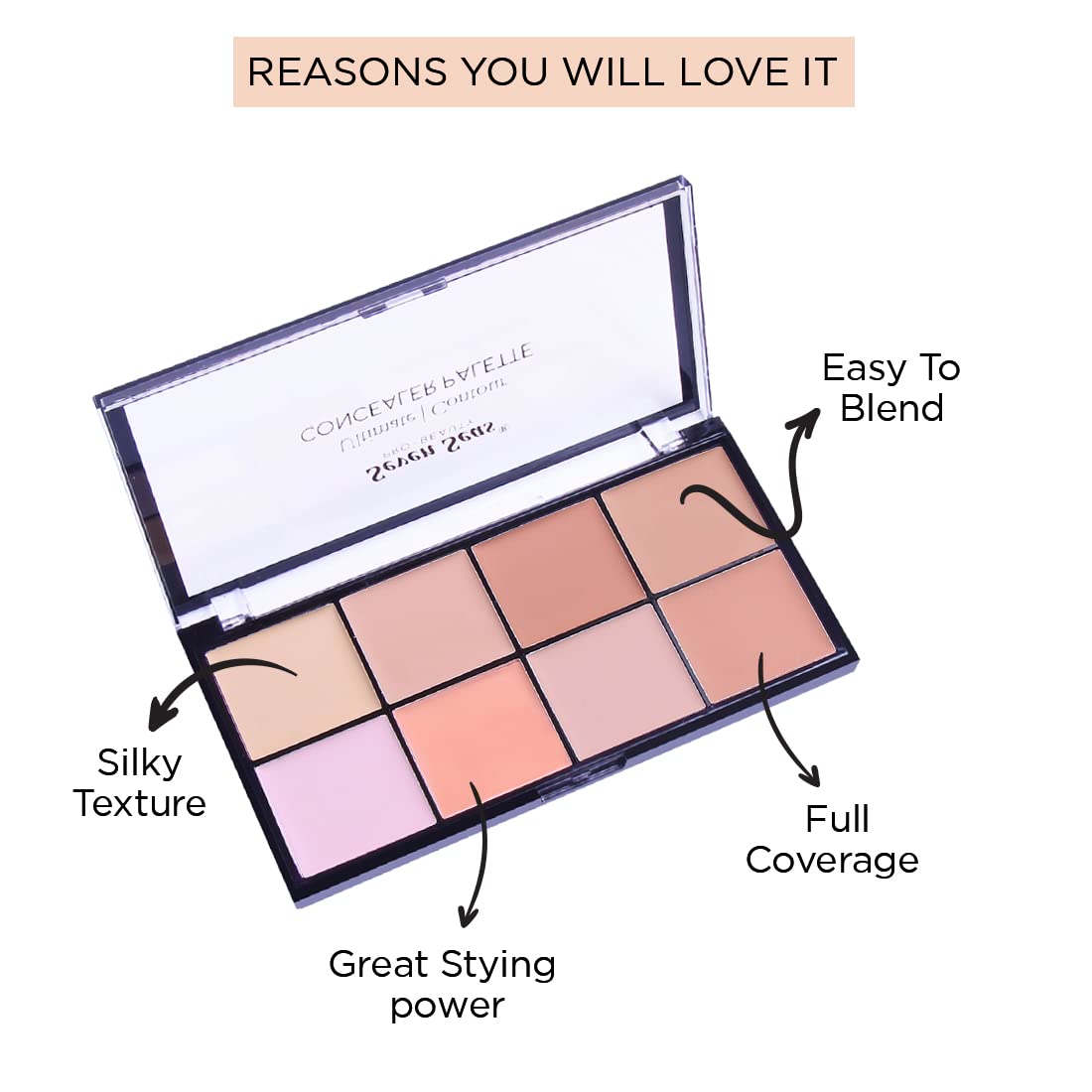 Seven Seas Light weight, Makeup Fixer, | Contour Concealer Palette with | Full Coverage | face makeup (Combo set) (Skin)