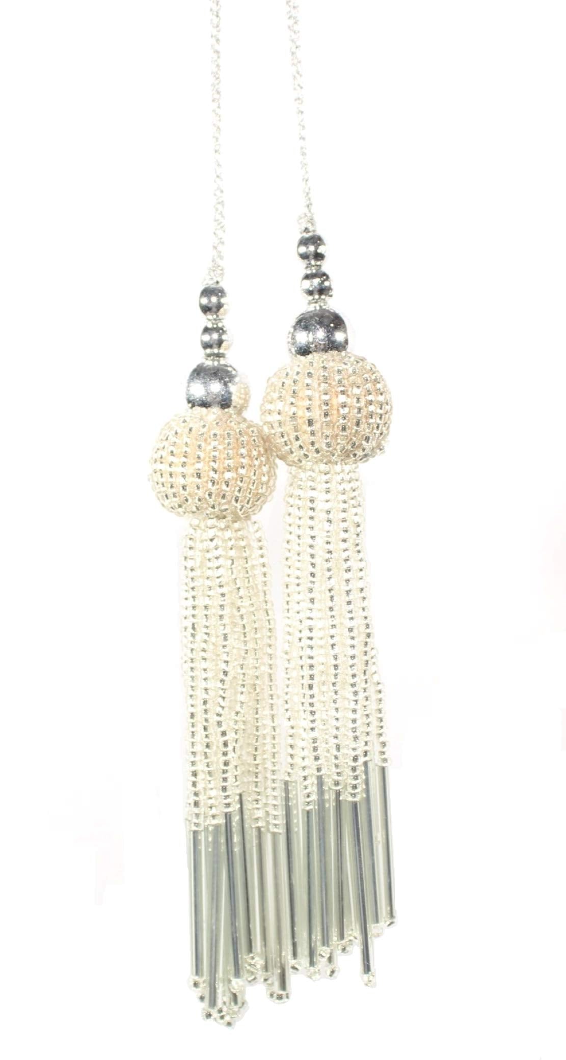 Trendy and Ethnic Acrylic Pearls Tassel Women's  Ethnic Work Hanging Latkan for Sareepallu Blouse Dupatta Lehenga (Set of 1 Pairs)