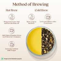 1868 by Tata Tea, Jasmine Green, Munnar Green Tea with Jasmine Oil, Handpicked Whole Leaf, Light, Aromatic, Sweet, From House of TATA (25 cups/50g)