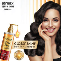 Streax Glossy Serum Shine Shampoo for Frizzy and Dry Hair | Paraben-Free Hair Shampoo with Silicon Actives | Controls Frizz, for Smooth & Shiny Hair, 240 ml