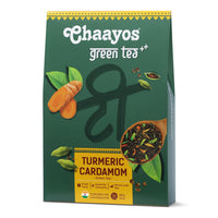 Chaayos Turmeric Cardamom Green Tea | Turmeric Cardamom Tea | Whole Leaf Loose Tea | Immunity Boosting - 100g [50 Cups] | Antioxidant Green Tea | Green Tea