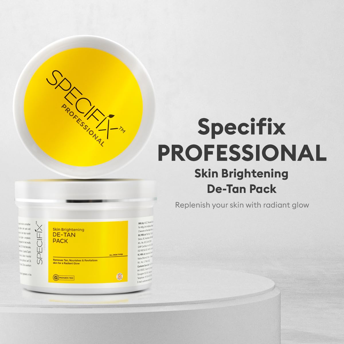 VLCC Specifix PROFESSIONAL Skin Brightening De-Tan Face Pack - 400g | With Glycolic Acid, Niacinamide, and Kojic Dipalmitate | Easy Tan Removal, Anti Pigmentation | For Dark Spots, and Dull Skin.