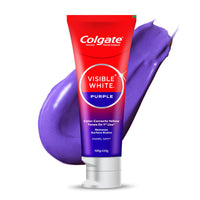 Colgate Visible White Purple Toothpaste For Teeth Whitening, Teeth Whitening Toothpaste With Fluoride, Whitens Yellow Teeth, Enamel-Safe For Daily Use Paste Toothpaste (100G + 20G)