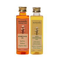 Auravedic Kumkumadi Oil For Face 100ml & Ashwagandha Saffron Turmeric Pigmentation Serum100ml Kumkumadi Tailam Face Oil Body Oil After Bath For Daily Use