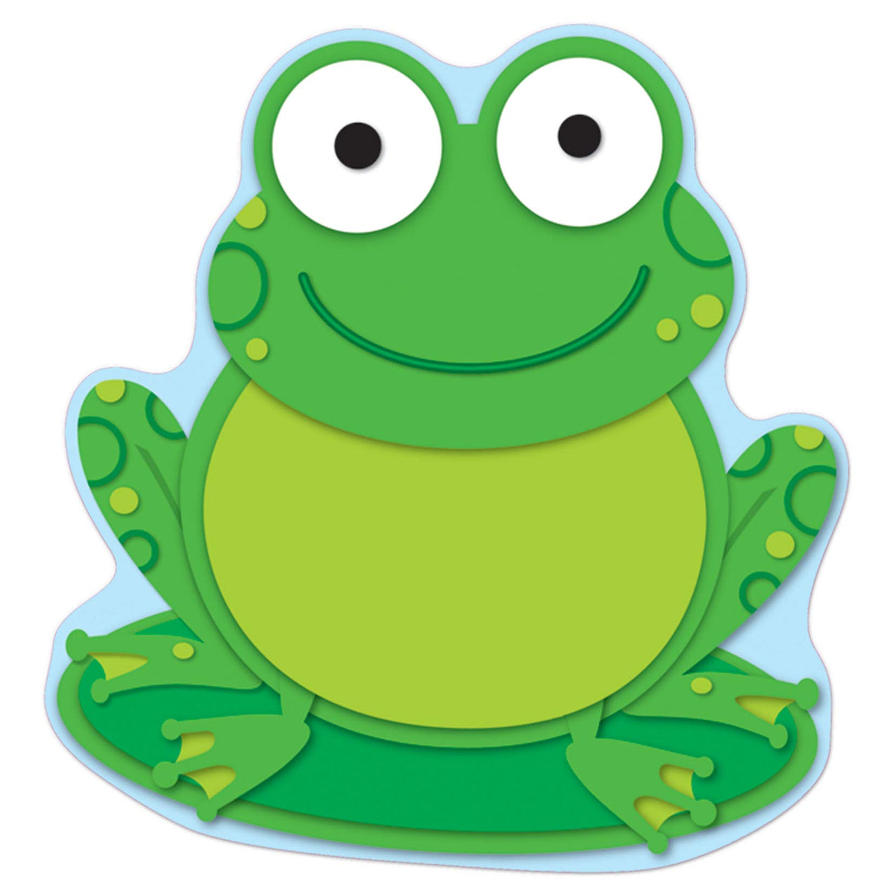 Carson Dellosa 36-Piece Frog Bulletin Board Cutouts, Smiley Face Frog Cut outs for Bulletin Board, Animal Classroom Cut-Outs, Elementary Bulletin Board Cut outs Frogs