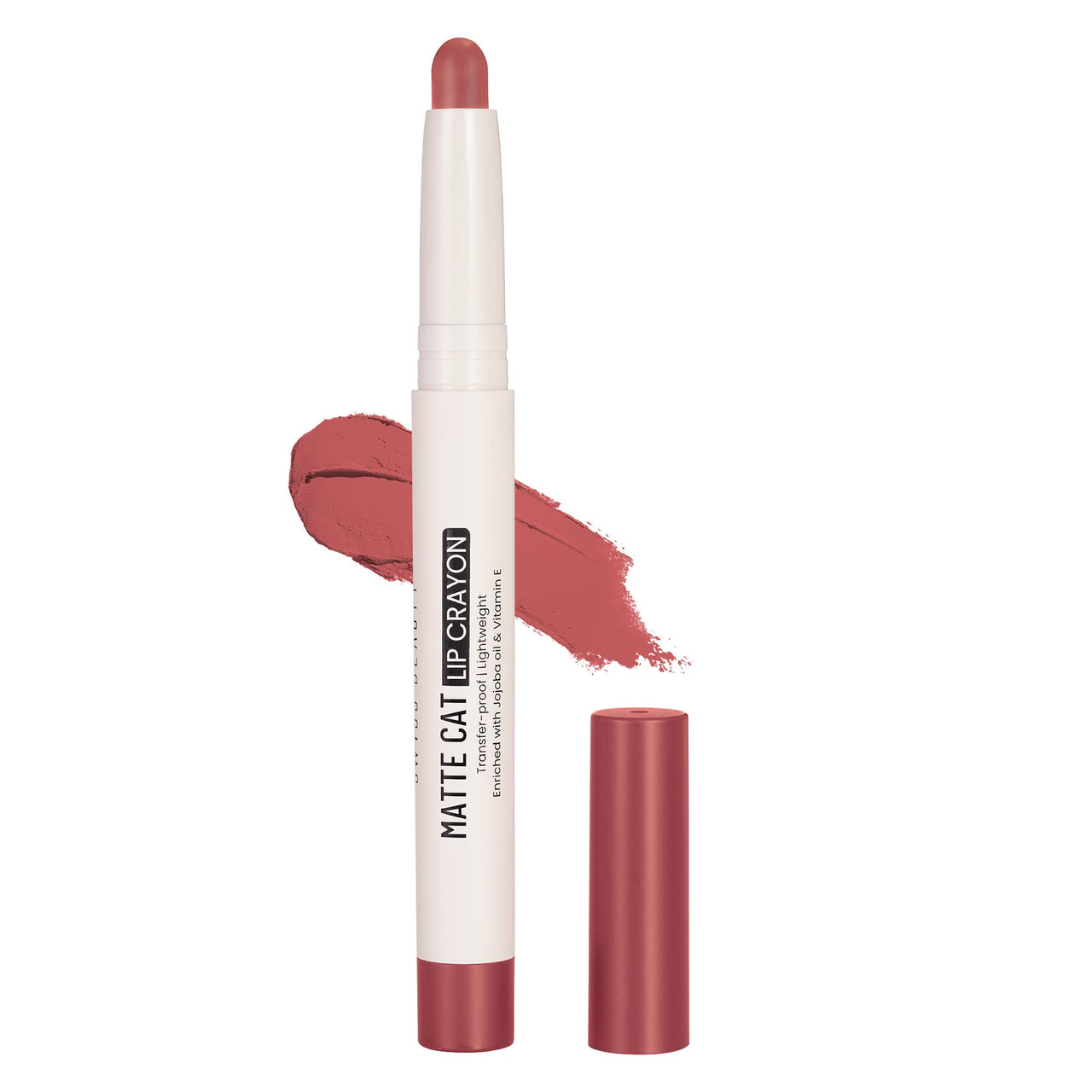 Swiss Beauty Non-Transfer Matte Cat Lip Crayon | Water-Resistant | Long-Lasting 8 Hours Stay | Retractable Lip Crayon | Shade - Fusion, 1.5g |