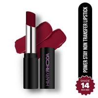 Hilary Rhoda Power Stay NonTransfer Lipstick | Matte Finish | Infused with Vitamin E & Shea Butter | Lightweight & Highly Pigmented | Glides Easily & Smudge-Proof |3.2g (Rich Red - Shade 14)