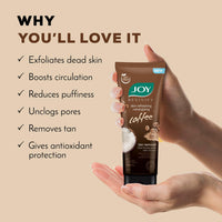 Joy Exfoliating Coffee Face & Body Scrub for Men & Women (200gm) | Anti Pollution Scrub with Coconut & Coffee | Deeply Exfoliates & Removes Dirt | 100% Vegan & Gentle on Skin