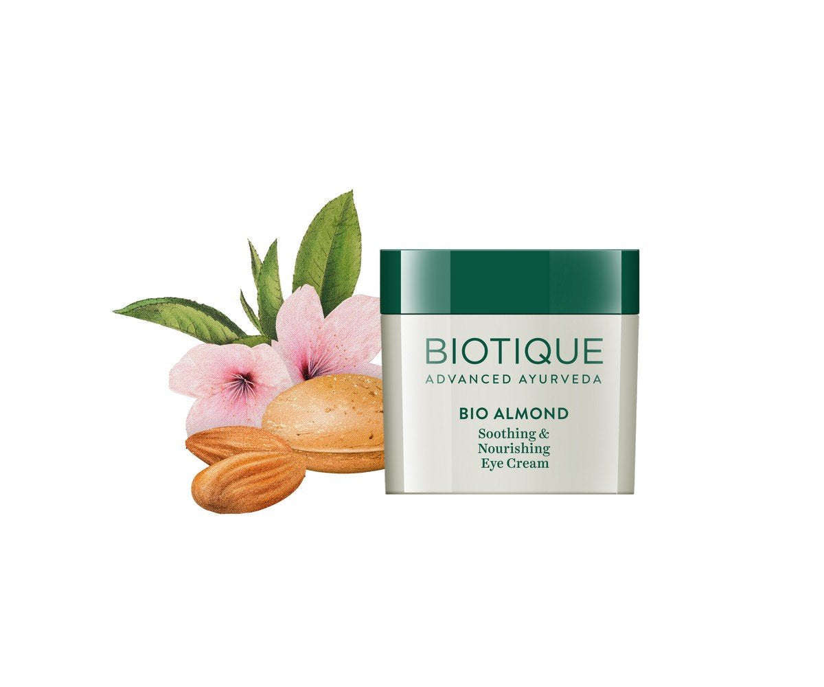Biotique Bio Almond Soothing and Nourishing Eye Cream, 15g and Bio Seaweed Revitalizing Anti Fatigue Eye Gel, 15g