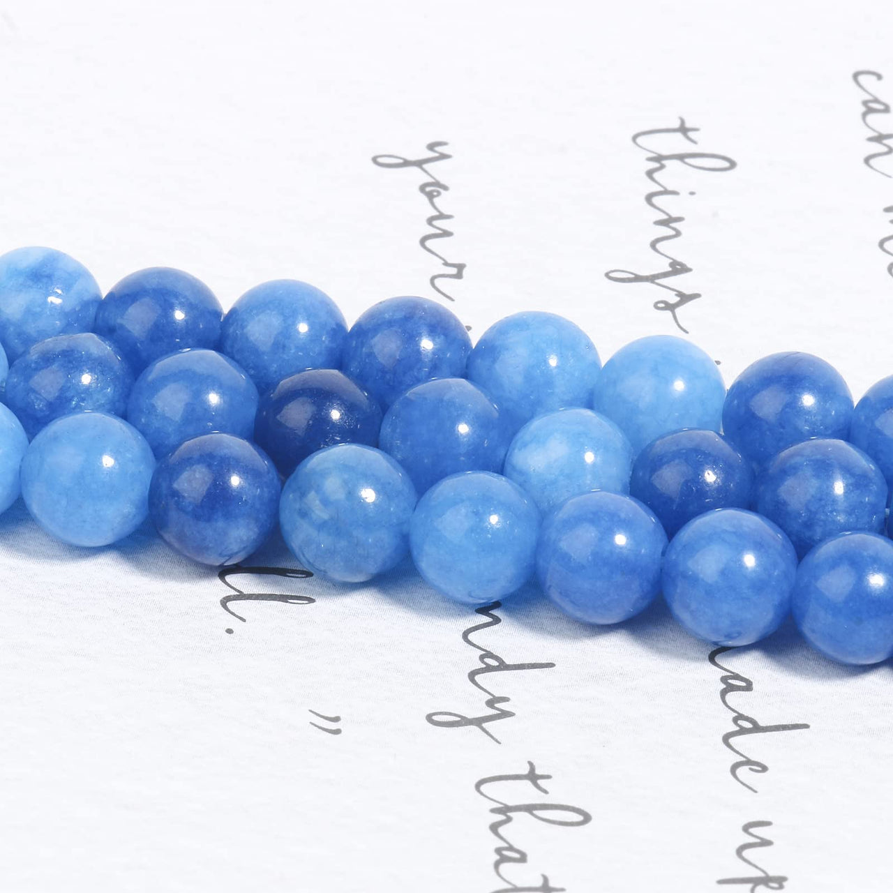 45pcs 8mm Natural Stone Beads Kyanite Beads Energy Crystal Healing Power Gemstone for Jewelry Making, DIY Bracelet Necklace