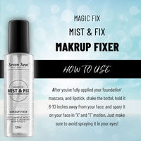 Seven Seas Mist & Fix Makeup Fixer Prime + Correct + Set 12Hrs Long Lasting Misty Finish Professional Makeup Fixer Spray For Face Makeup | Vitamin- E | (Transparent)