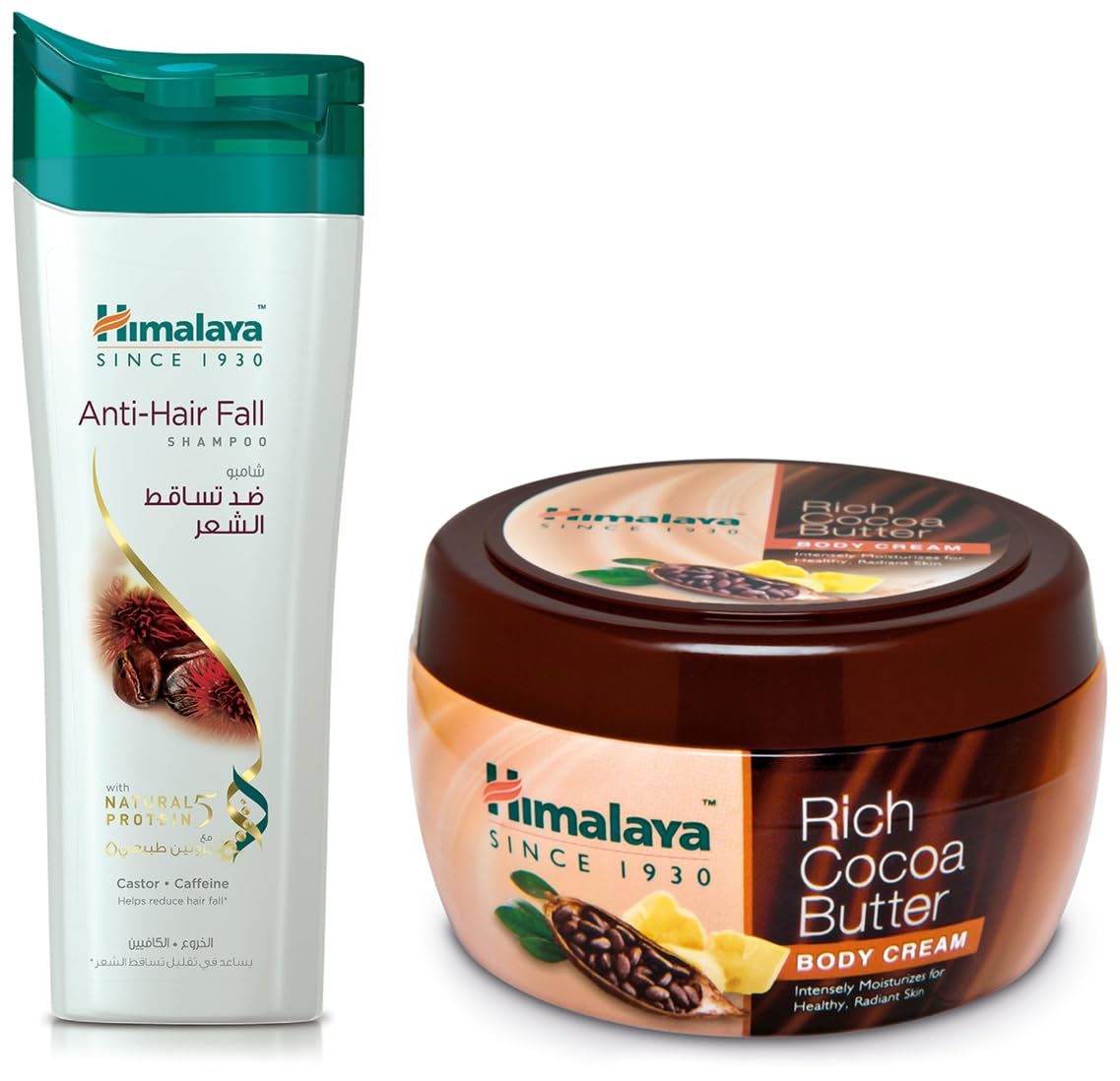 Himalaya Rich Cocoa Butter Body Cream, 200ml & Herbals Anti Hair Fall Shampoo, 400ml