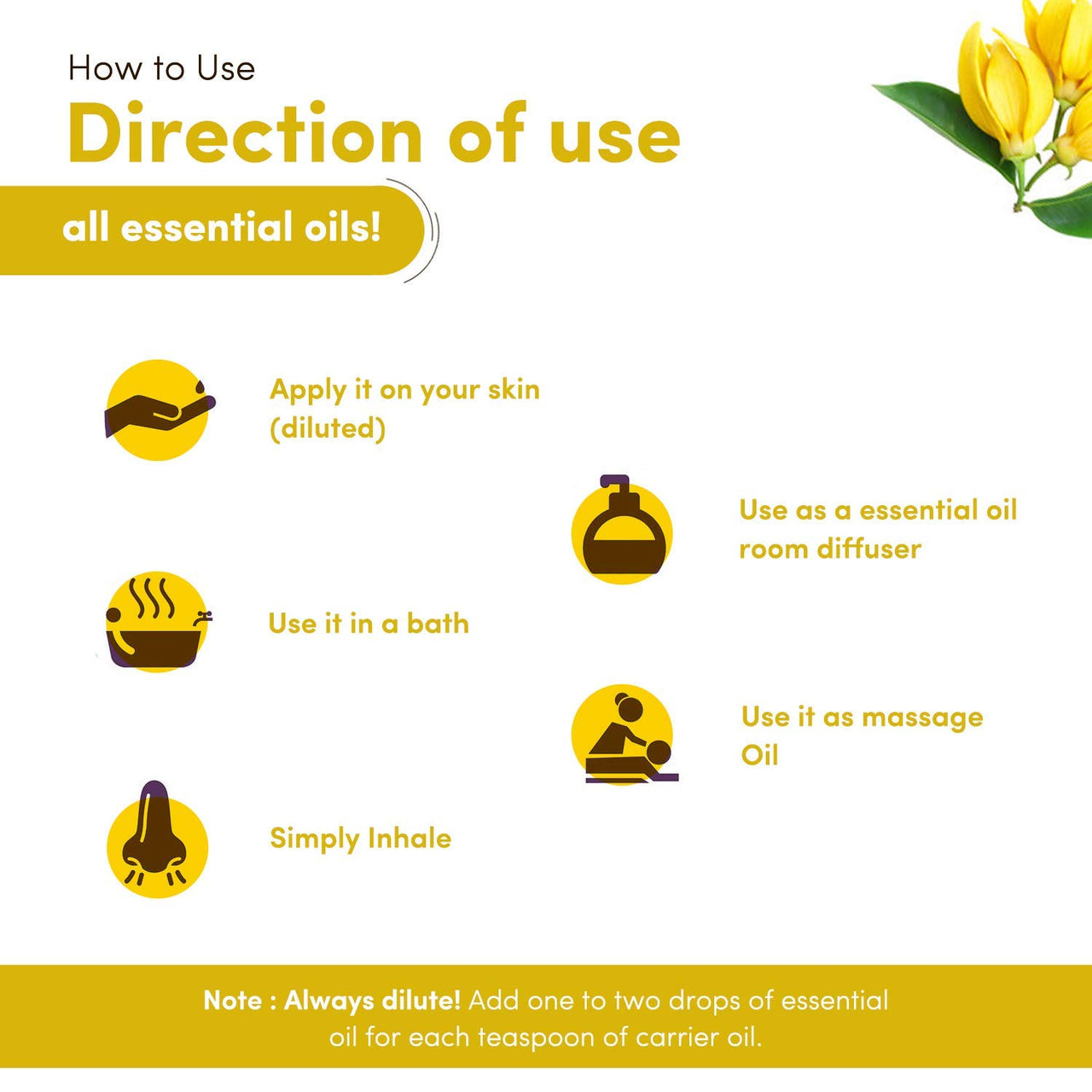 Naturalis Essence of Nature Ylang Ylang Essential Oil for Hair and Skin Care - 10ml