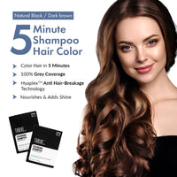 ThriveCo Coloring Shampoo, Dark Brown | 5-Minute Quick Color | 100% Grey Coverage | Pack of 4 X 20 ml | Ammonia Free | Long Lasting Color, Glossy Hair | With Hyaplex™ |80 ML