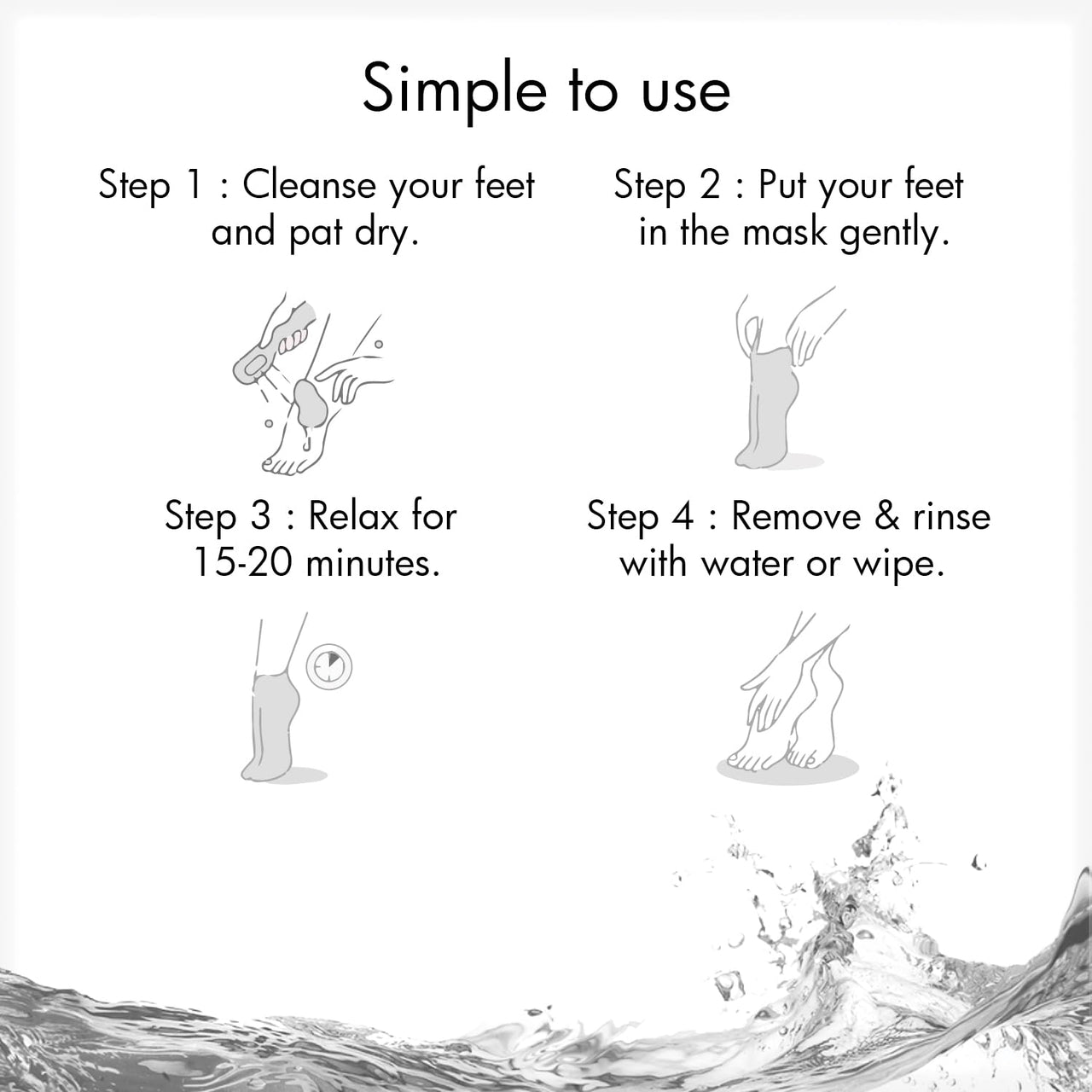 Dr.Rashel Lavender Peeling Mask for Cracked Feet | Dead Skin Remover | Heel Peel Pedicure | At Home Foot Care | Lavender | Exfoliant Foot Crack Mask with Moisturising Agents