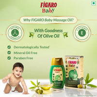 Figaro Baby Massage Oil with Goodness of Natural Olive oil enriched with vitamin E, 400 ml&Figaro Baby Lotion with Goodness of Natural Olive oil enriched with vitamin E, Dermatologically tested 200 ml