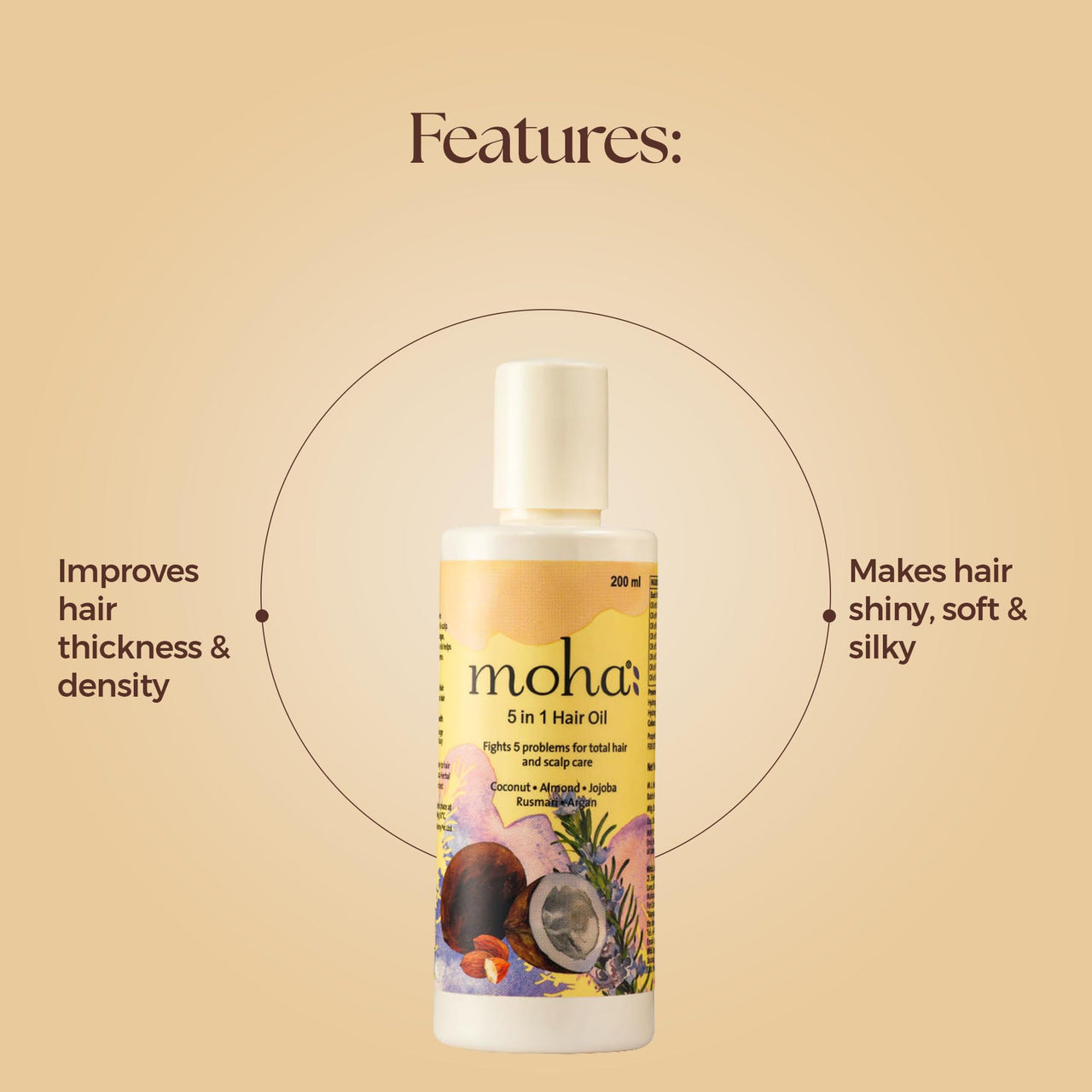 MOHA 5-in-1 Hair Oil 100ml & Anti-Dandruff Oil 100ml Combo