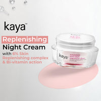 Kaya Clinic Replenishing Night Cream, 50g Anti-Ageing Night Cream, Reduce Signs of Ageing, Fine Lines & Wrinkles with Niacinamide for Bright & Glowing Skin for All Skin Types