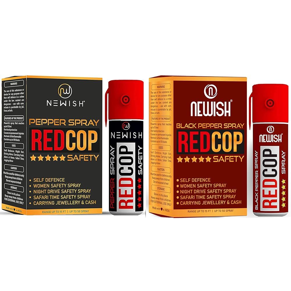 NEWISH Pepper Spray for self Defence Small Pocket Size - Reliable and Effective Self-Defense 50 Time