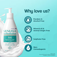 VENUSIA Max Moisturiser Lotion For Everyday Use for Dry Skin, Contains Shea Butter, Mango Butter, Aloe Butter & Cocoa Butter. Paraben Free & Non irritant formula, Dermat Recommended,300 g