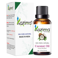 KAZIMA Combo of Lavender Essential Oil and Coconut Carrier Oil - 100% Pure & Natural Oil for Acne, Skin Lightening, Wrinkles, Hair Growth, Dandruff & Aromatherapy, 15 ml each