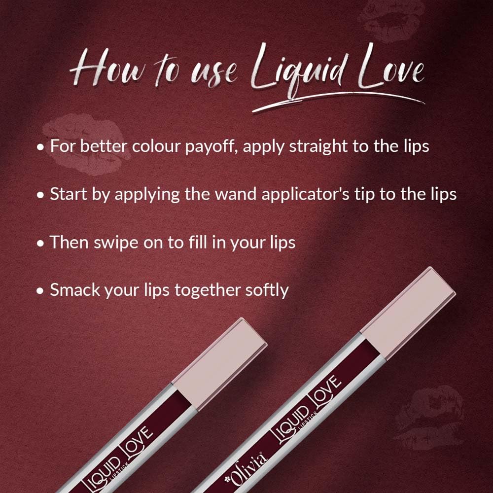 Oliva Liquid Lipstick, 12HR Long-lasting Matte Lipstick, Non Transfer, High Coverage, Water & Smudge Proof, Light Weight & Cruelty-Free - 2ml (Sangria Wine 1)