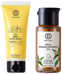 Brillare Professional Oil Away Natural Face Wash With Tea Tree and Turmeric (100 ML) & Brillare Real Mahabhringraj Oil with 14 Traditional Herbs Combo