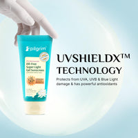 Pilgrim 5% Niacinamide Oil-Free Super Light Gel Sunscreen For Oily Skin SPF 50 PA++++ with Korean White Lotus | No White Cast, Dry Touch, Fast Absorbing | UVA/UVB , Broad Spectrum Protection | Prevents Tanning | For Women and Men | 45ml