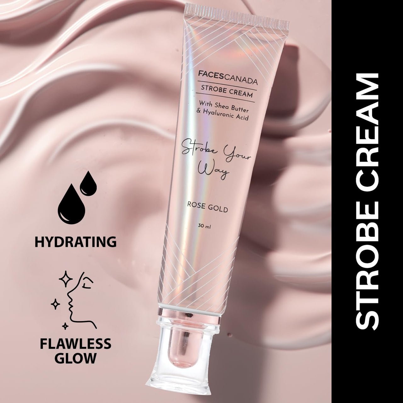 FACESCANADA Rose Glow Kit | Rose Gold Strobe Cream (30Ml) + Warm Sand All Day Hydra Matte Mini Foundation (18Ml) | Full Coverage Makeup Kit For All Skin Type Women (Combo Pack Of 2)