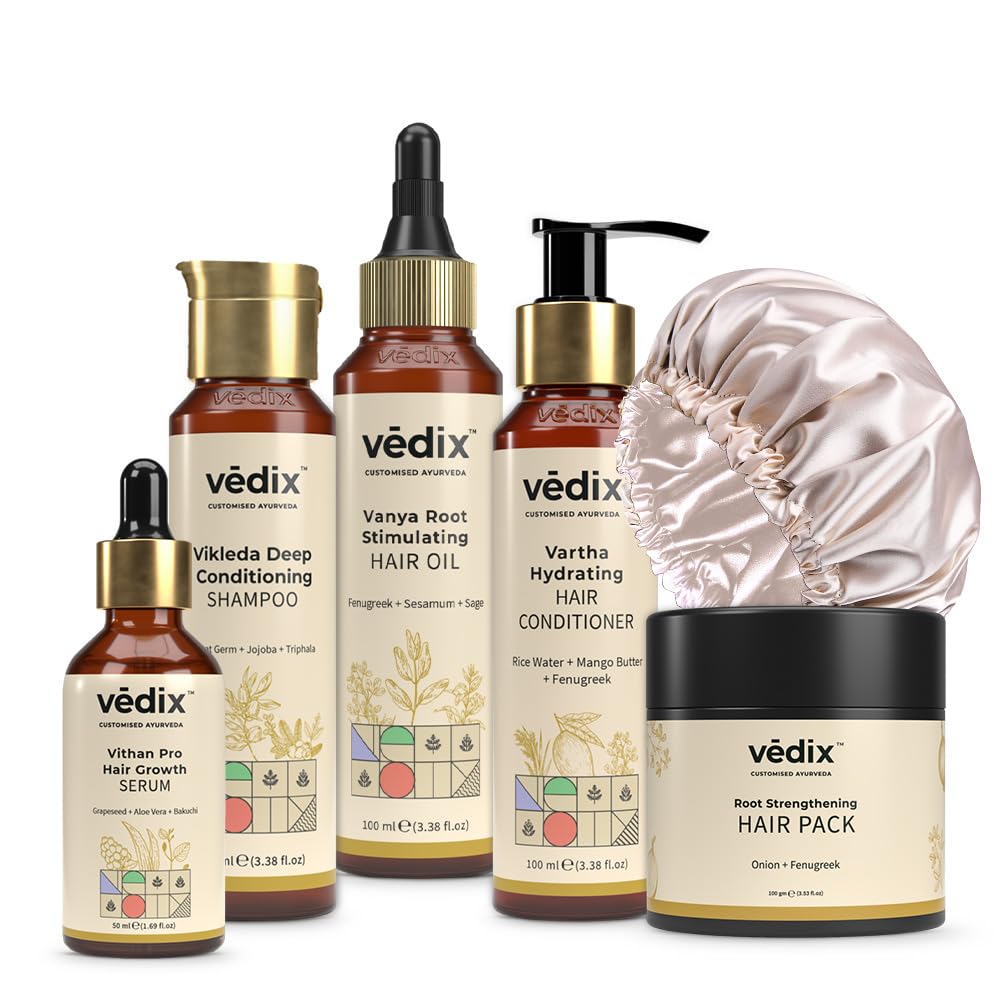 Vedix Customised Ayurvedic Hair Care Combo for Dry- Frizzy Hair & Dry Scalp | 6 Product Combo
