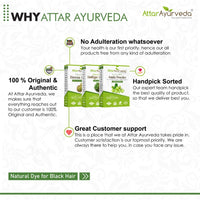 Attar Ayurveda Henna Leaves Powder, Indigo Leaves powder and Amla Powder Combo (650 Grams)