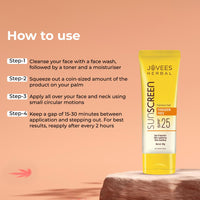 Jovees Herbal Sunscreen Fairness Gel SPF 25 For Tanning & Sun Damage | Oily, Sensitive, Dry Skin | Sunscreen For protect Your Skin with Lightweight & No White Cast Formula | Women/Men 50g