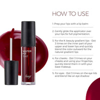The Face Shop Water Fit Lip Tint Cherry Kiss, 5gm | Multipurpose 3-in-1 Lip Tint | Hydrating, Transfer proof, Long Lasting, Non greasy, Matte Finish