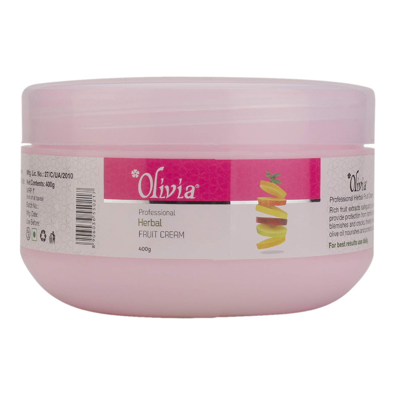 Olivia Herbal Facial Fruit Massage Cream 400g Rejuvenate and Refresh Skin, Fruit