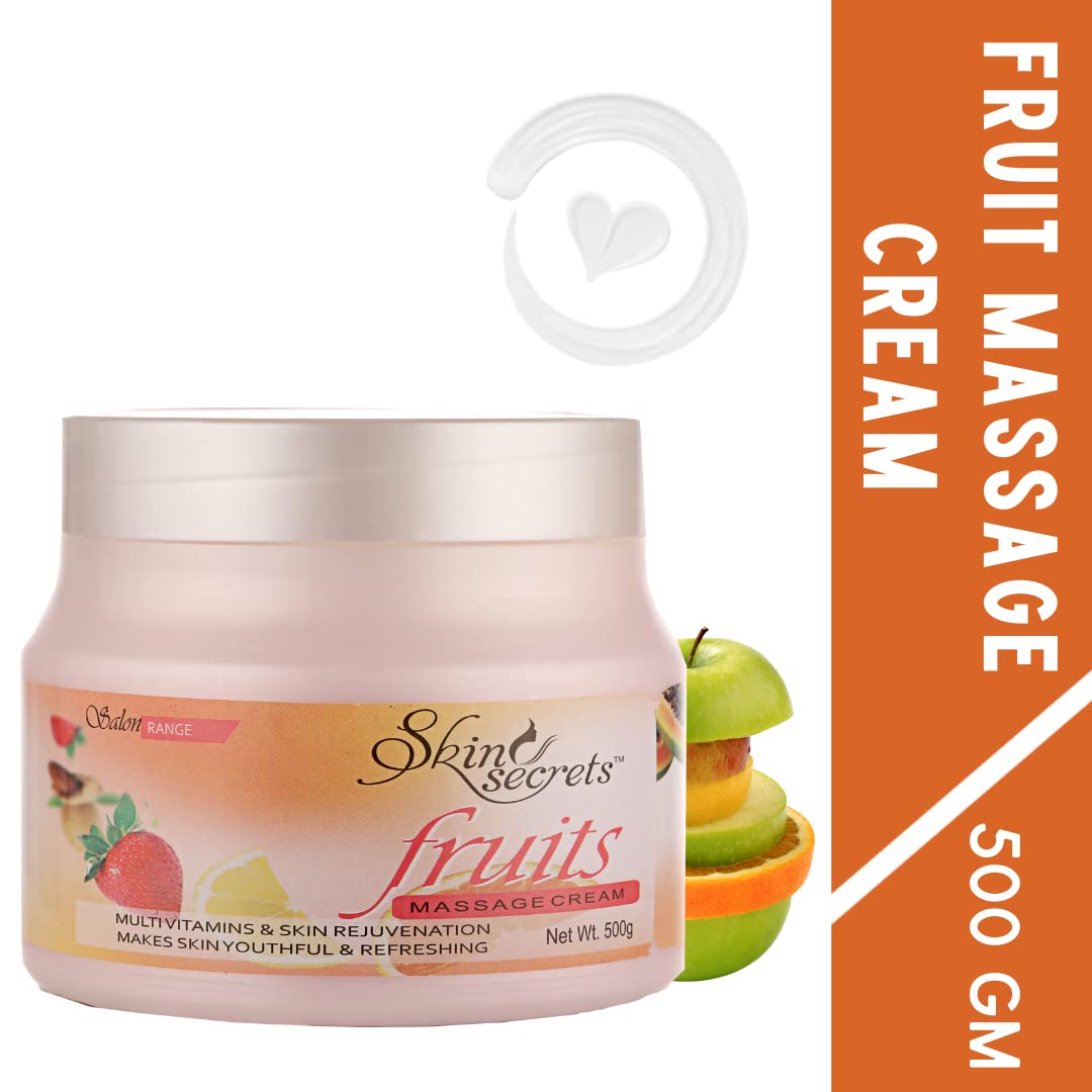 Skin Secrets Fruit Facial Massage Cream with Orange & Papaya Extract| Paraben Free, Cruelty Free & Vegan (500gm)