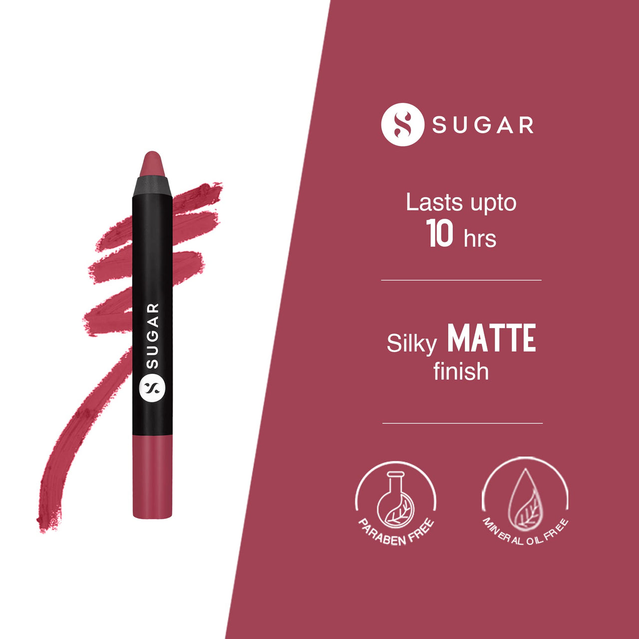 SUGAR Cosmetics Matte as Hell Lip Crayon | Lasts upto 8hrs | Water Resistent Lipstick for Women | 2.5gm - 28 Honey Rider