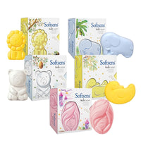 Softsens Assorted Pack of 5 Kids Soap | Gentle & Nourishing with Shea Butter & Milk Cream | Dermatologist Tested and Approved (75gm)