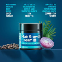 USTRAA Hair Growth Cream - 100 g - with Onion Extract, Neelbhringadi, Blackseed Oil - Helps boost hair growth, Prevents hair fall - No Parabens, No Mineral Oil