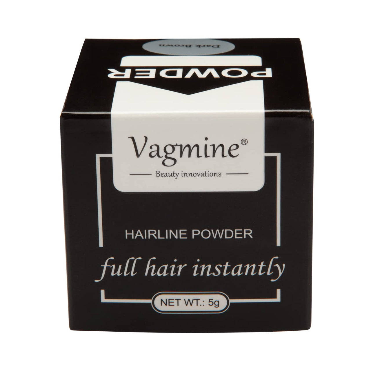 VAGMINE Hair Line Powder for Beard - Root Concealer & Gray Coverage for Men and Women, Dark Brown 5g