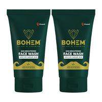 BOHEM Skin Brightening Face Wash for Men |100ml Pack of 2 | Anti Acne FaceWash for Glowing & Brightening Skin with 0.5% Salicylic Acid, Goodness of Black Tea Extract & Glycerine | All Skin Types