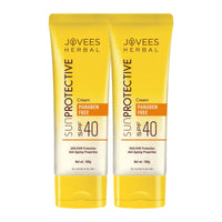 Jovees Herbal Sun Protective Sunscreen SPF 40 | Lightweight, Quick Absorbing and Oil Free - UVA/UVB Protection | Normal to Dry Skin Type | Paraben & Alcohol Free 100g (Pack of 2)